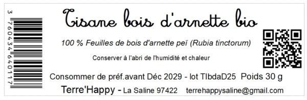 tisane de feuilles de bois d’arnette bio rubia tinctorum