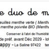 tisane de menthe verte & menthe poivrée bio