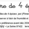 poudre de 4 épices bio –pimenta dioica
