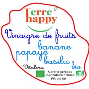 vinaigre de fruits banane papaye basilic bio